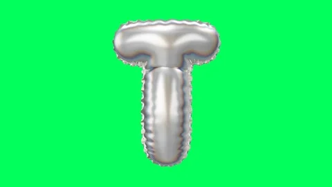 3D Pearl Chrome balloon Letter T animation Stock Footage 263240036