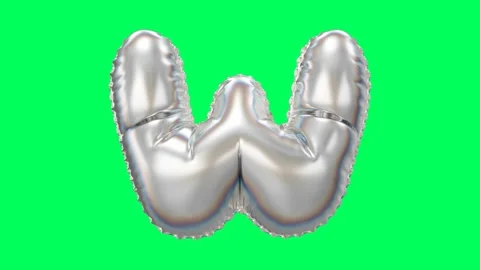 3D Pearl Chrome balloon Letter W animation Stock Footage 263240037