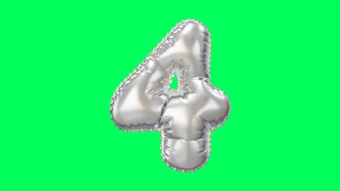 3D Pearl Chrome balloon Number 4 animation Stock Footage 263240160