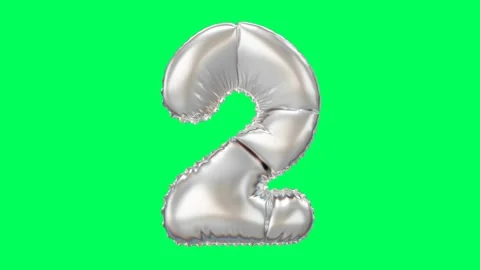 3D Pearl Chrome balloon Number 2 animation Stock Footage 263240161