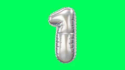 3D Pearl Chrome balloon Number 1 animation Stock Footage 263240163