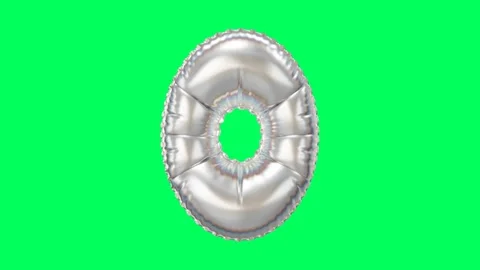 3D Pearl Chrome balloon Number 0 animation Stock Footage 263240164