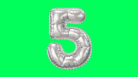 3D Pearl Chrome balloon Number 5 animation Stock Footage 263240188