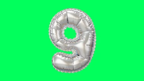 3D Pearl Chrome balloon Number 9 animation Stock Footage 263240201