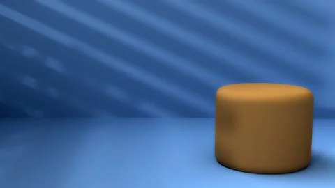 3D pedestal simulation for yellow product to be used as a mock up on a blue back Stock Illustration