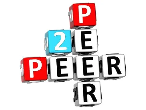 3d peer to peer crossword Stock Illustration