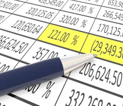 3d pen and negative value Stock Illustration