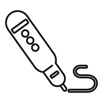 3d pen engineer icon, outline style Illustrazione stock