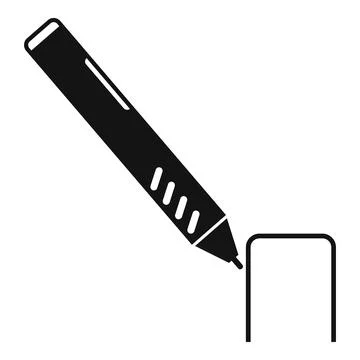 3d pen icon, simple style Illustrazione stock