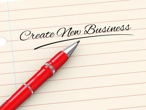 3d pen on paper - create new business Stock Illustration