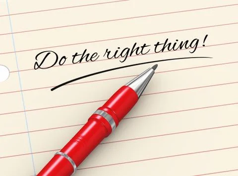 3d pen on paper - do the right thing Stock Illustration