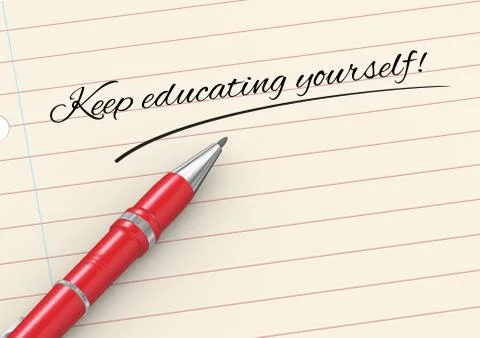 3d pen on paper - keep educating yourself Stock Illustration