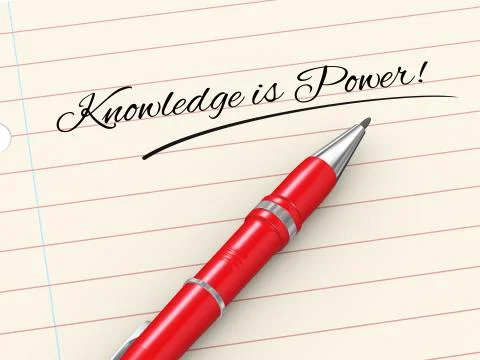 3d pen on paper - knowledge is power Stock Illustration