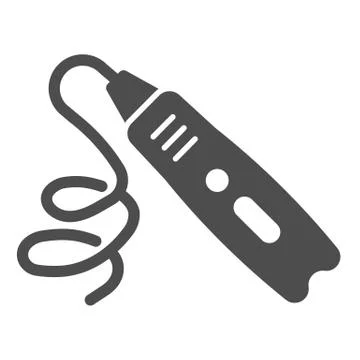 3d pen solid icon. 3d drawing vector illustration isolated on white. 3D device Stock Illustration