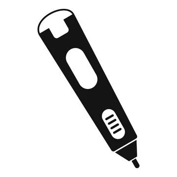 3d pen tool icon, simple style Stock Illustration