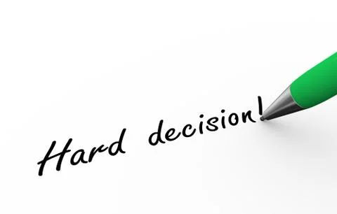 3d pen writing hard decision illustration Illustrazione stock