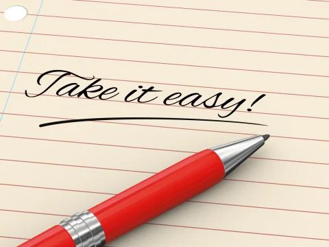 3d pen writing take it easy on paper Stock Illustration