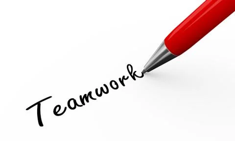 3d pen writing teamwork Stock Illustration