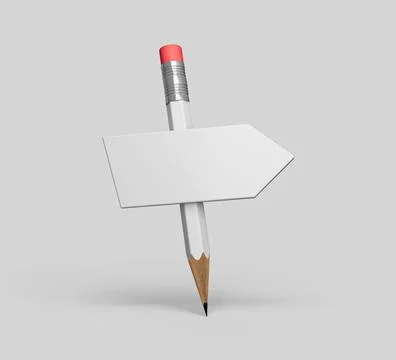 3D of pencil and blank tablet on a white background - an educational concept イラスト素材