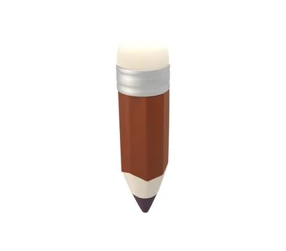 3d pencil icon isolated Stock Illustration