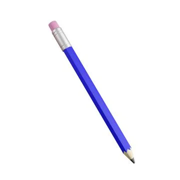 3d pencil isolated on white background. 3d render Stock Illustration