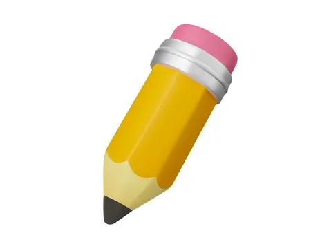 3D pencil for school or education.Vector illustration on white background. Stock Illustration