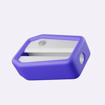 3d pencil sharpener. Back to school and education concept. isolated on Stock Illustration