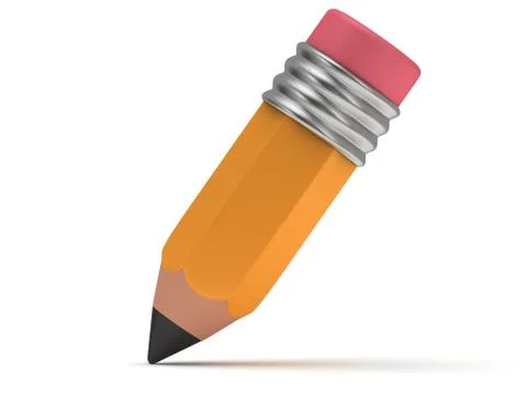 3d Pencil on white. Stock Illustration