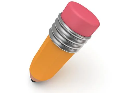 3d Pencil on white. 스톡 일러스트