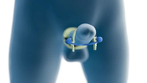A 3D penile extender device with adjustable side rods Stock Footage 342596237