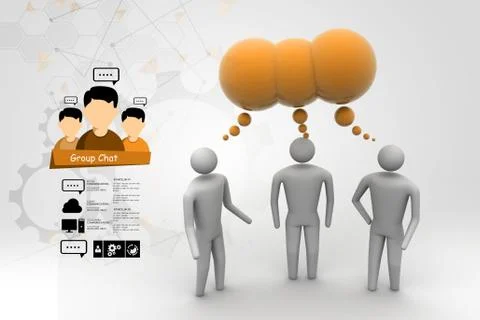 3d people  and speech bubbles Illustrazione stock
