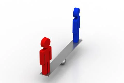 3d people balancing Free Stock Illustration