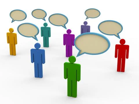 3d people with bubble speech Stock Illustration