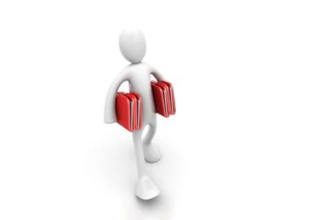 3d people carrying the file folder Free Stock Illustration