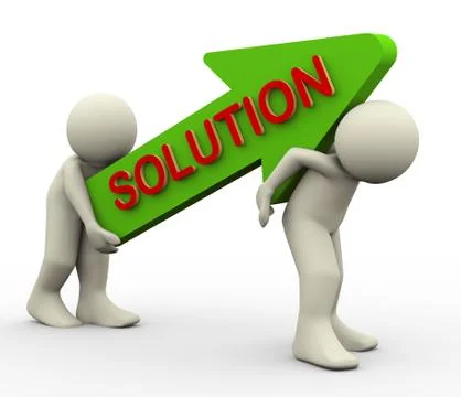 3d people carrying solution arrow Stockillustratie