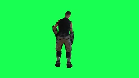3d people in chroma key background isolated Astronaut man watching and walking a Video stock 243972224