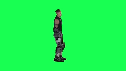3d people in chroma key background isolated Space traveler man watching and expl Stock Footage 243972236