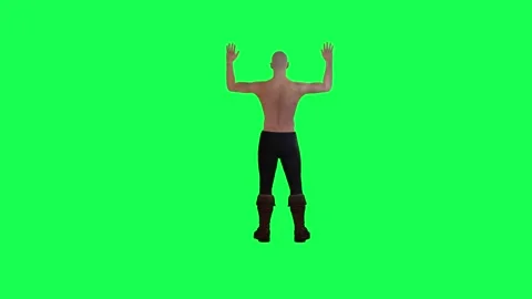 3d people in chroma key background isolated Young shirtless man exercising and e 스톡 동영상 243972315