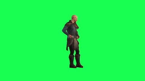 3d people in chroma key background isolated Fighting man getting ready and watch Video stock 243972328