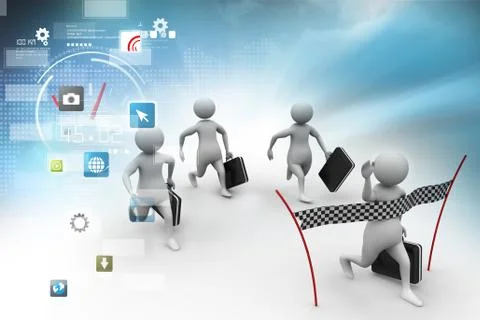 3d people in competition concept Stock Illustration