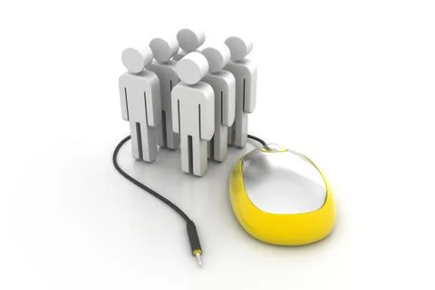 3d people with computer mouse 無料イラスト素材