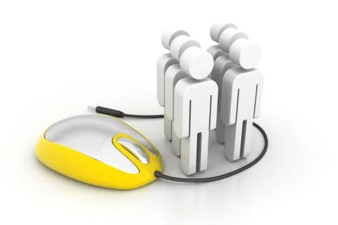 3d people with computer mouse Illustrazione stock gratuita