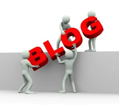 3d people - concept of blogging Stock Illustration