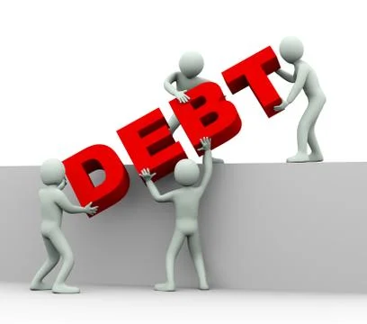 3d people - concept of debt Stock Illustration