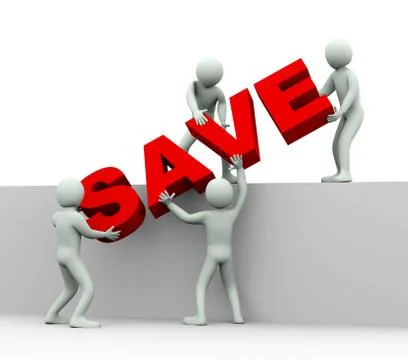 3d people - concept of save Stock Illustration