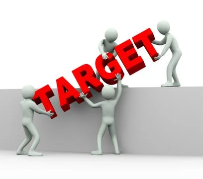 3d people - concept of target Illustrazione stock