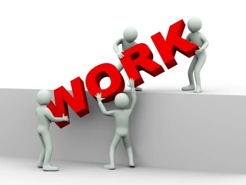 3d people - concept of work Stock Illustration