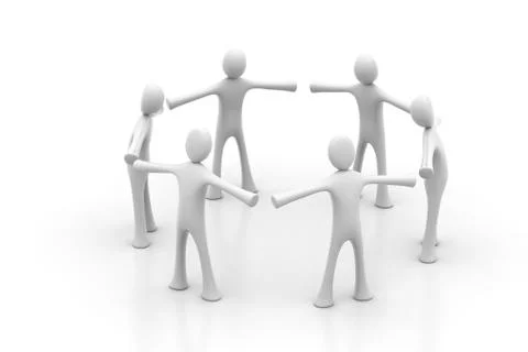 3d people create a circle Free Stock Illustration