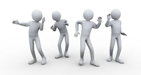 3d people dancing Stock Illustration