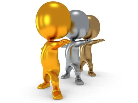 3d people doing yoga exercise Stock Illustration